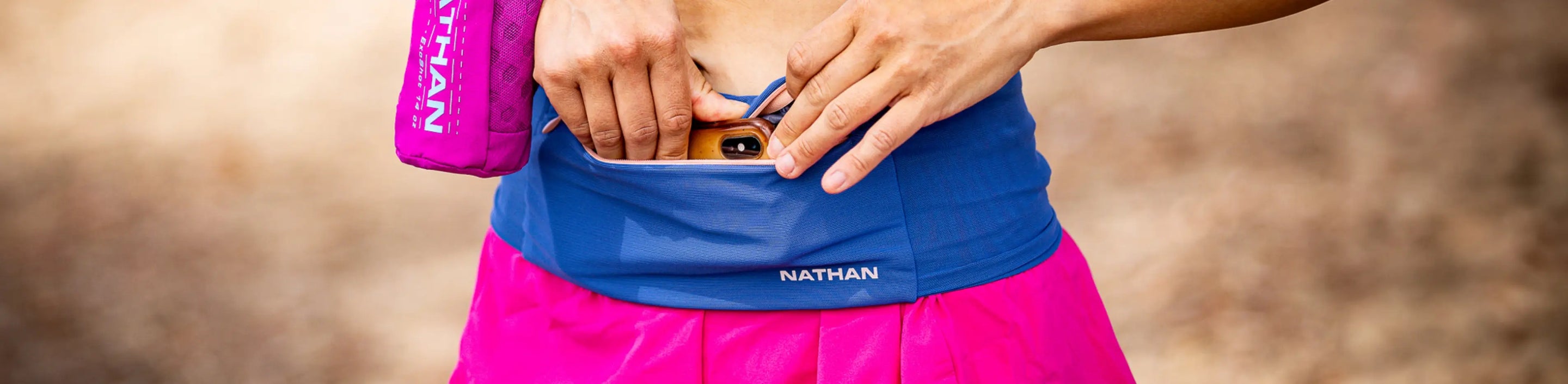 Nathan Sports storage belt Zipster Max in blue
