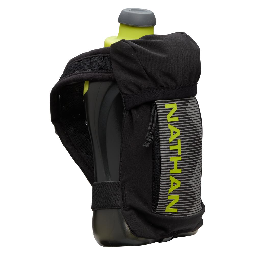 NATHAN Pinnacle 12 Liter Women's Hydration Race Vest - Finish Lime/Hibiscus - Back of Pack