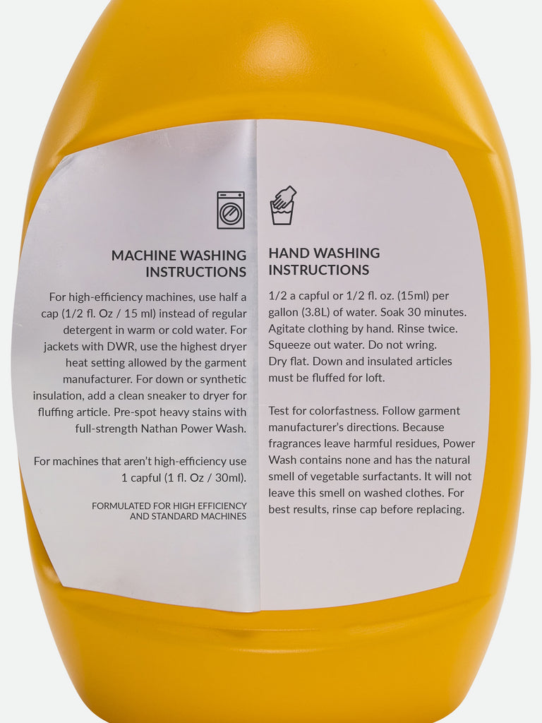 Nathan Power Wash™ 64oz Performance Laundry Detergent - Machine Washing Instructions