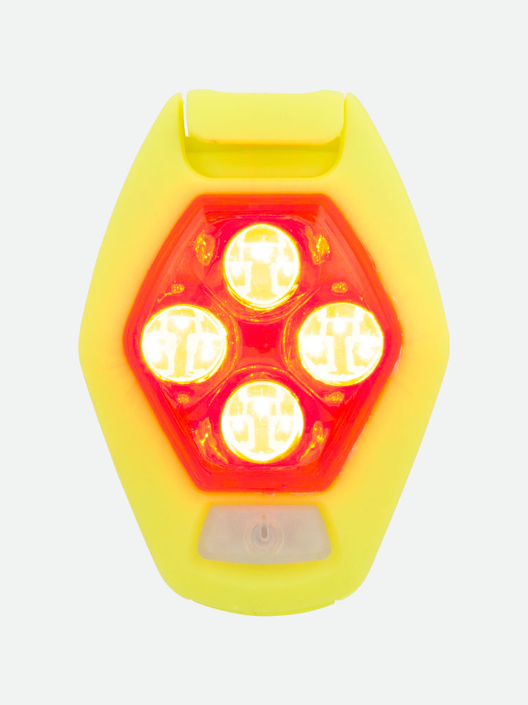 Nathan HyperBrite RX Strobe Rechargeable LED Clip Light - Safety Yellow - Strobe Light Turned ON