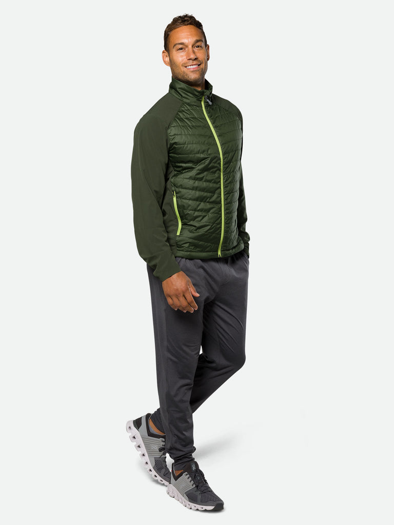 Nathan Men's Navigator Hybrid Jacket – Forest Green – Side View