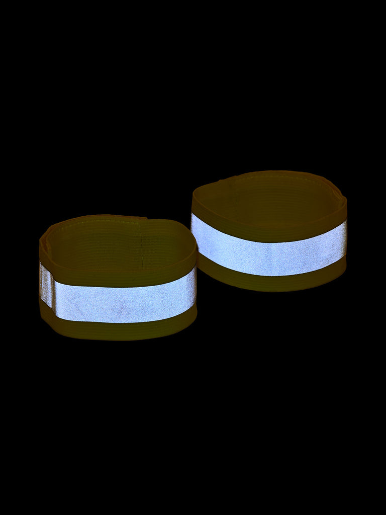 Nathan Hypernight Reflective Straps – Safety Yellow – On Model – Front Reflective View