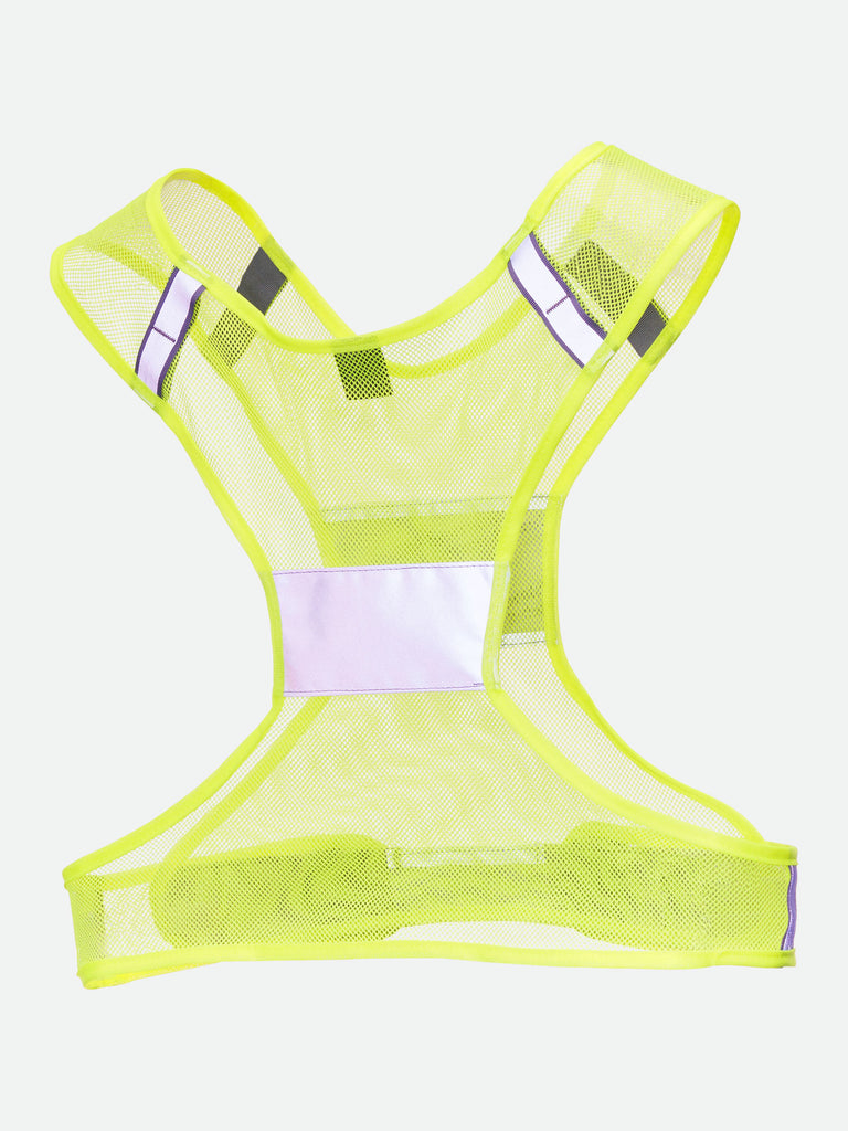 Nathan Streak Reflective Vest for Nighttime Visibility - Safety Yellow - Back View of Vest