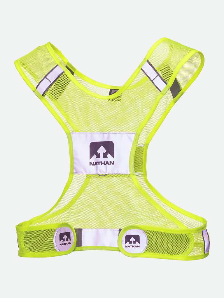 Nathan Streak Reflective Vest for Nighttime Visibility - Safety Yellow - Front View of Vest