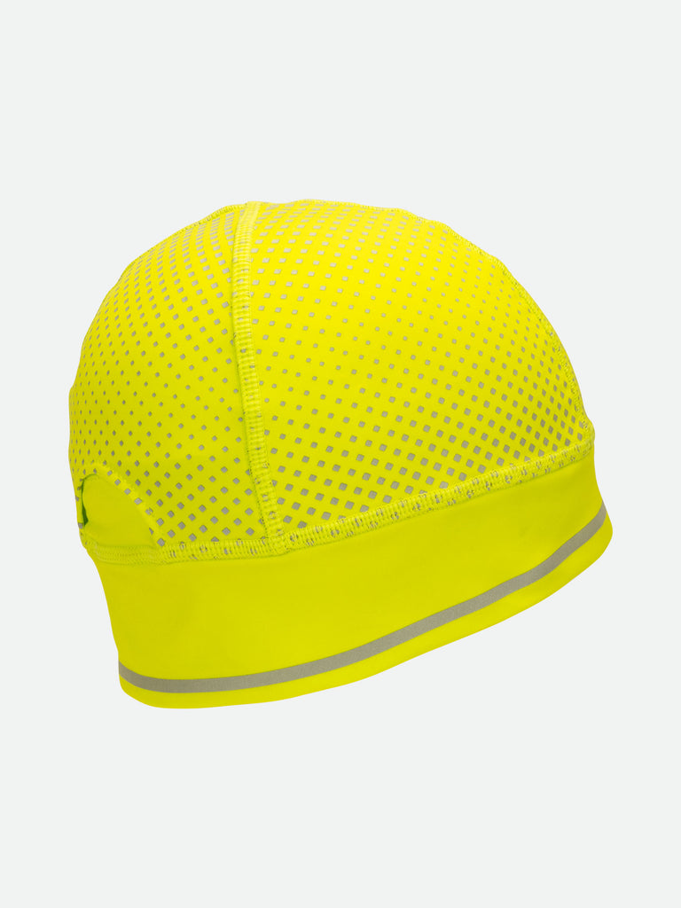 Nathan HyperNight Reflective Ponytail Safety Beanie - Hi Vis Yellow - Side View