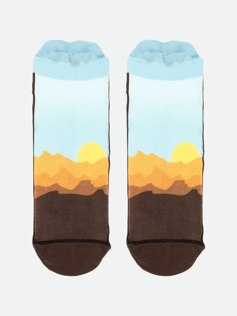 Nathan Speed Tab Low Cut Printed Socks - Desert Sun - Front Lay Flat View
