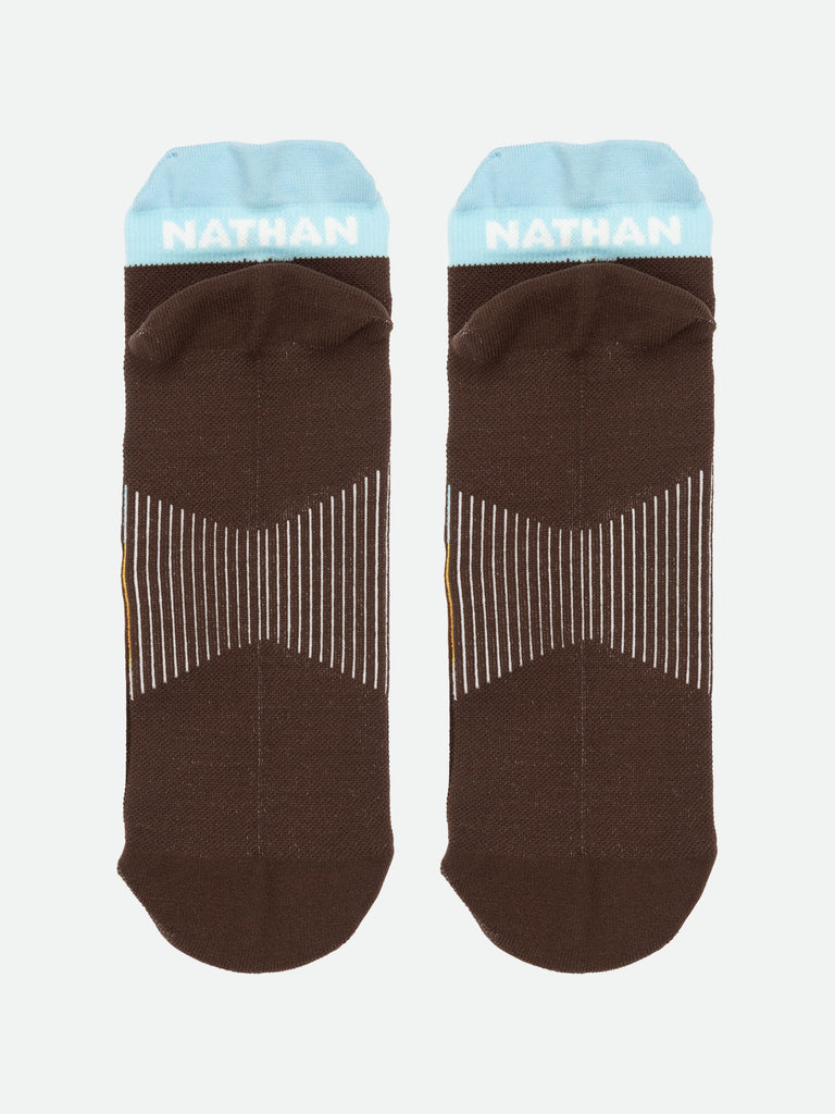 Nathan Speed Tab Low Cut Printed Socks - Desert Sun - Back Lay Flat View