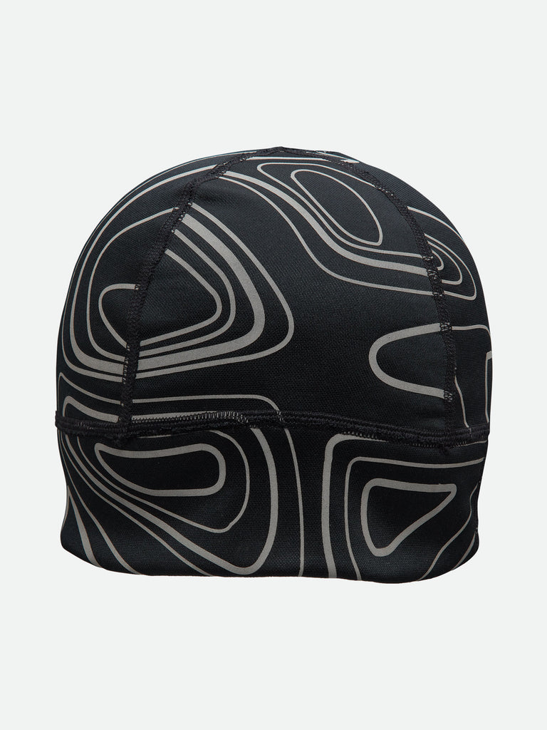 Nathan Reflective Safety Beanie - Black/Topo - Back View