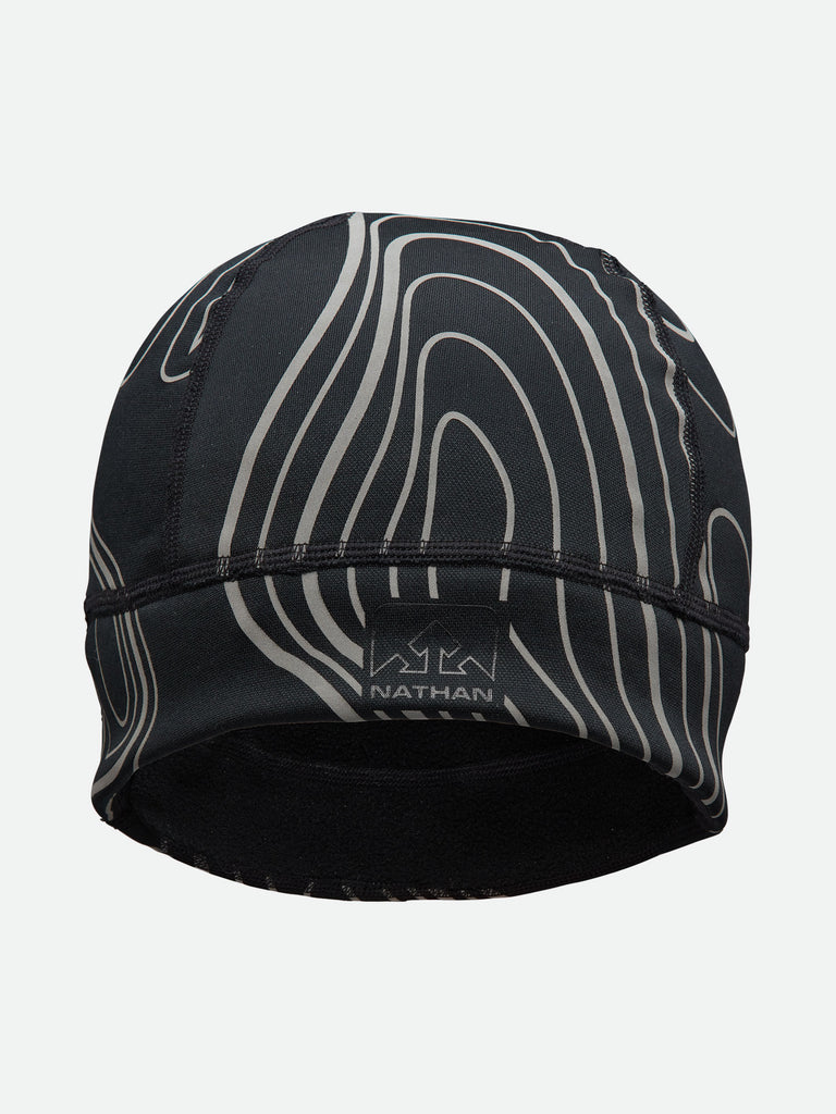 Nathan Reflective Safety Beanie - Black/Topo/ - Front View