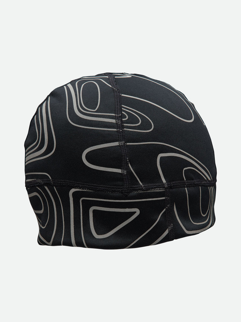 Nathan Reflective Safety Beanie - Black/Topo - Side View
