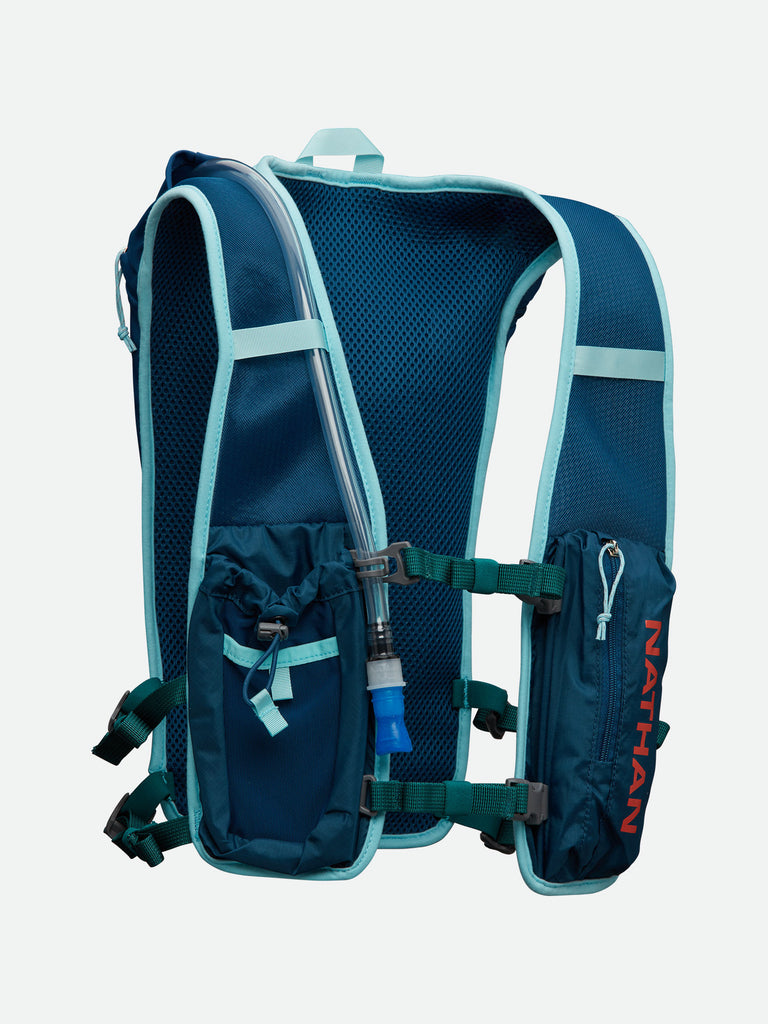 Nathan QuickStart 2.0 3 Liter Hydration Pack - Marine Blue/Hot Red - Front of Pack