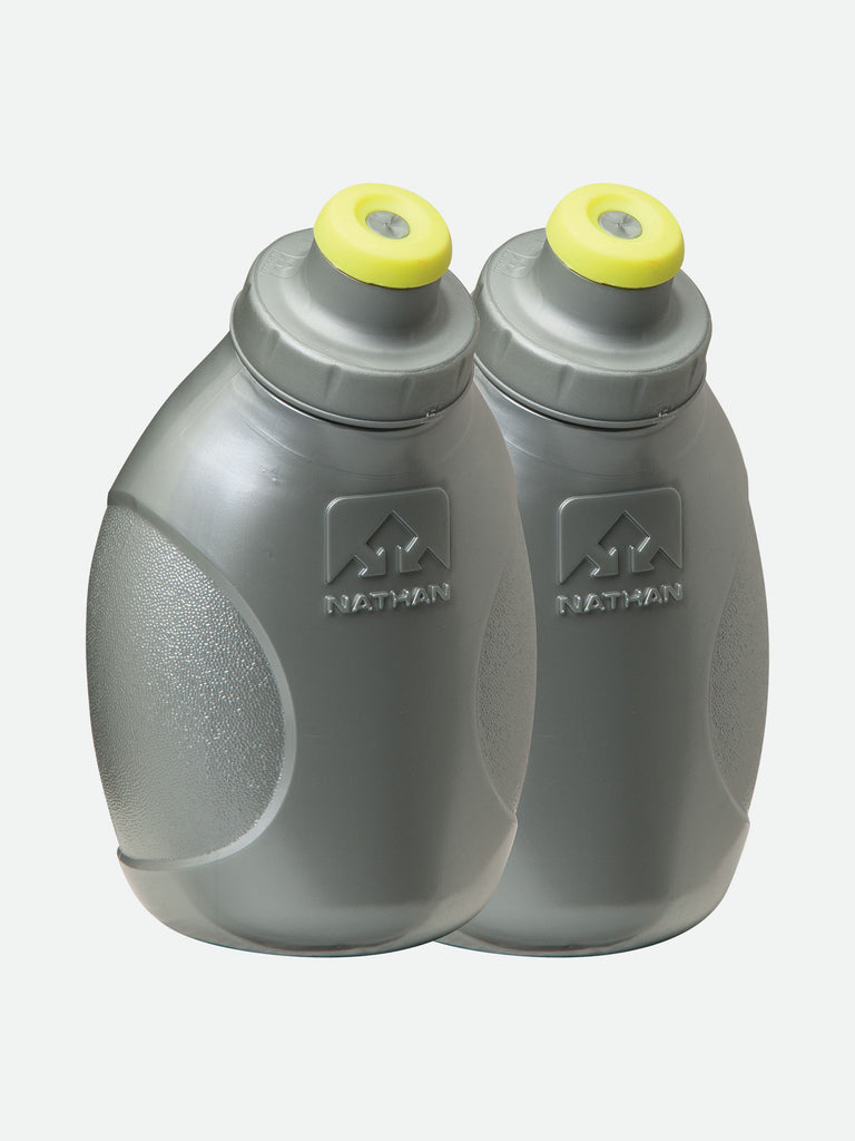 Push-Pull Cap Flask 2 Pack Hydration Nathan Silver 10oz