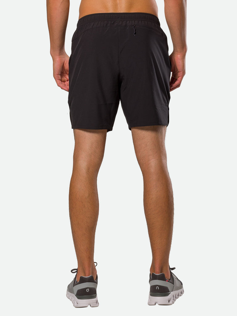 Nathan Men's Essential Unlined 7" Inch Shorts – Black – Back View