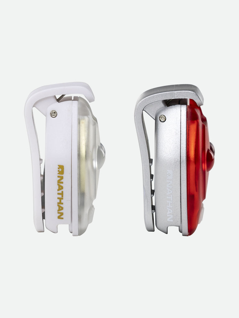 NATHAN HyperBrite Mini 2-Pack LED Clip Lights - Red/White - Side View