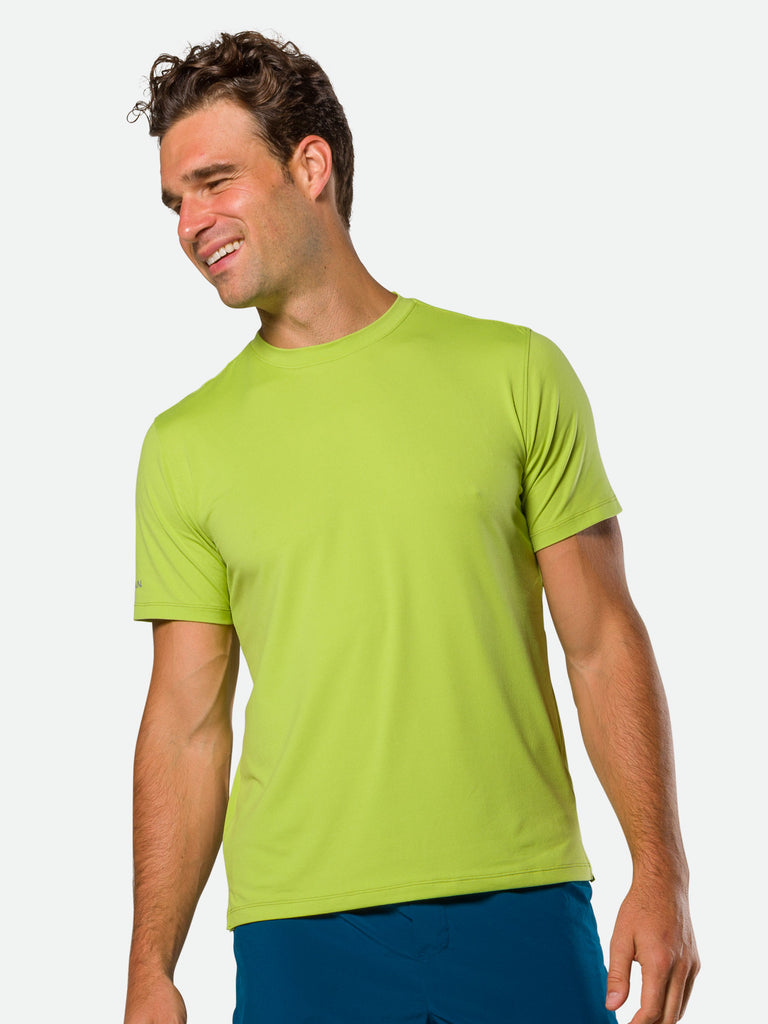 Nathan Men's 2.0 Dash Short Sleeve Shirt – Dark Lime - Front View