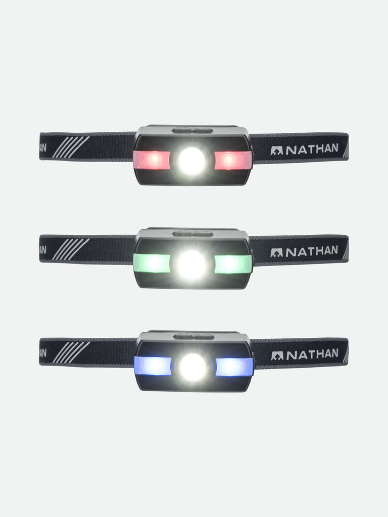 Nathan Neutron Fire RX Runner's Safety Headlamp - Black - RGB Lights View
