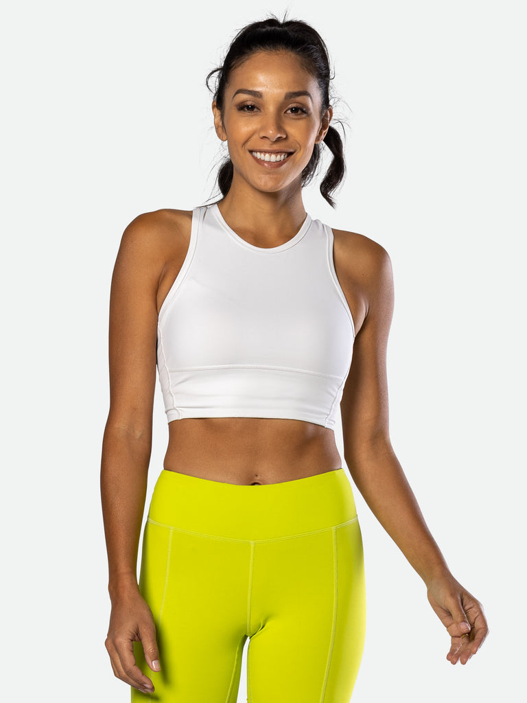Nathan Women's Interval Crop Top – White - Front View