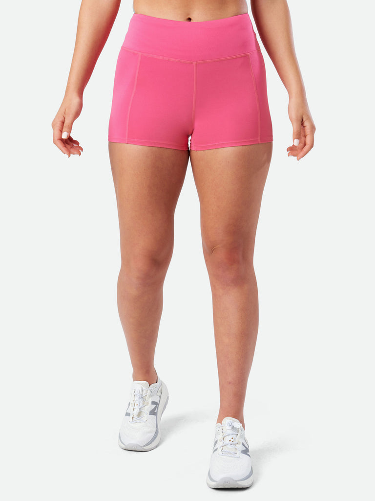 Nathan Women's Interval 3" Bike Shorts – Hot Pink - Front View