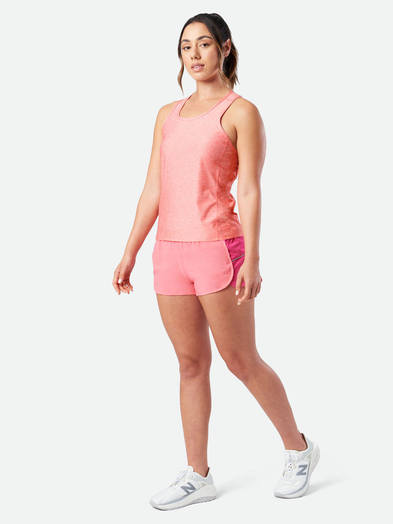 Nathan Women’s Qualifier Tank - Coral Pink- Three Quarter View