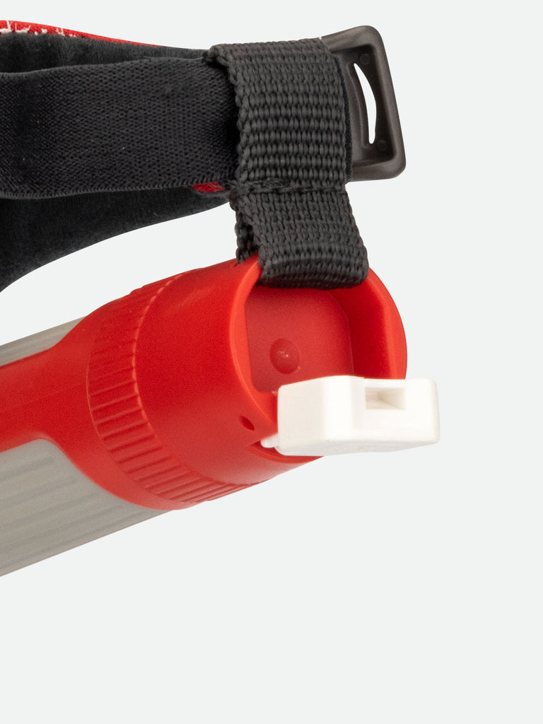 Nathan Terra Fire 300 R Hand Torch – Tangerine Tango Red – Detail View - Safety Whistle