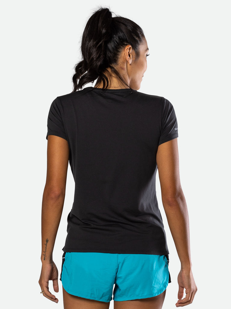 Nathan Women's 2.0 Dash Short Sleeve Shirt – Black - Back View