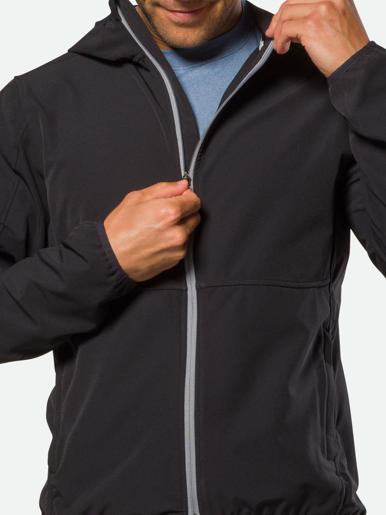Nathan Men's Adventure Jacket – Black - On Model – Unzipping Jacket