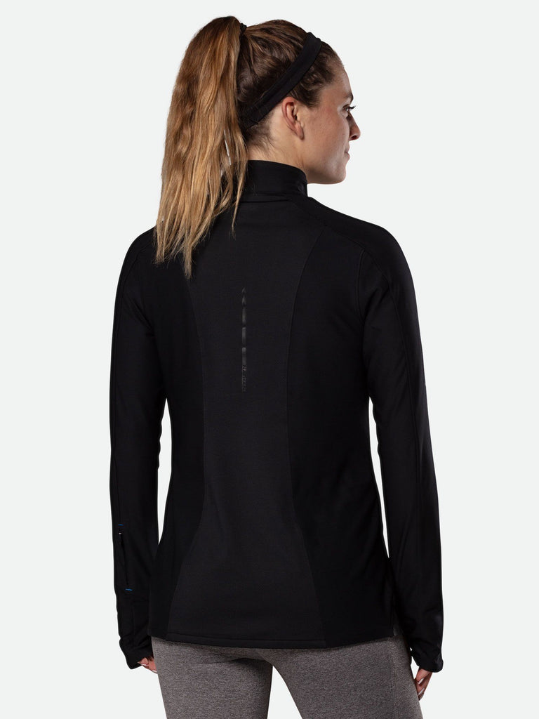 Nathan Sports Women's Tempo Quarter Zip Long Sleeve Shirt – Black