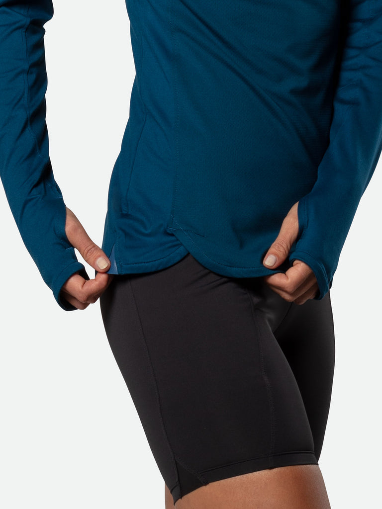 Nathan Women's Tempo Quarter Zip Long Sleeve Shirt -  Sailor Blue