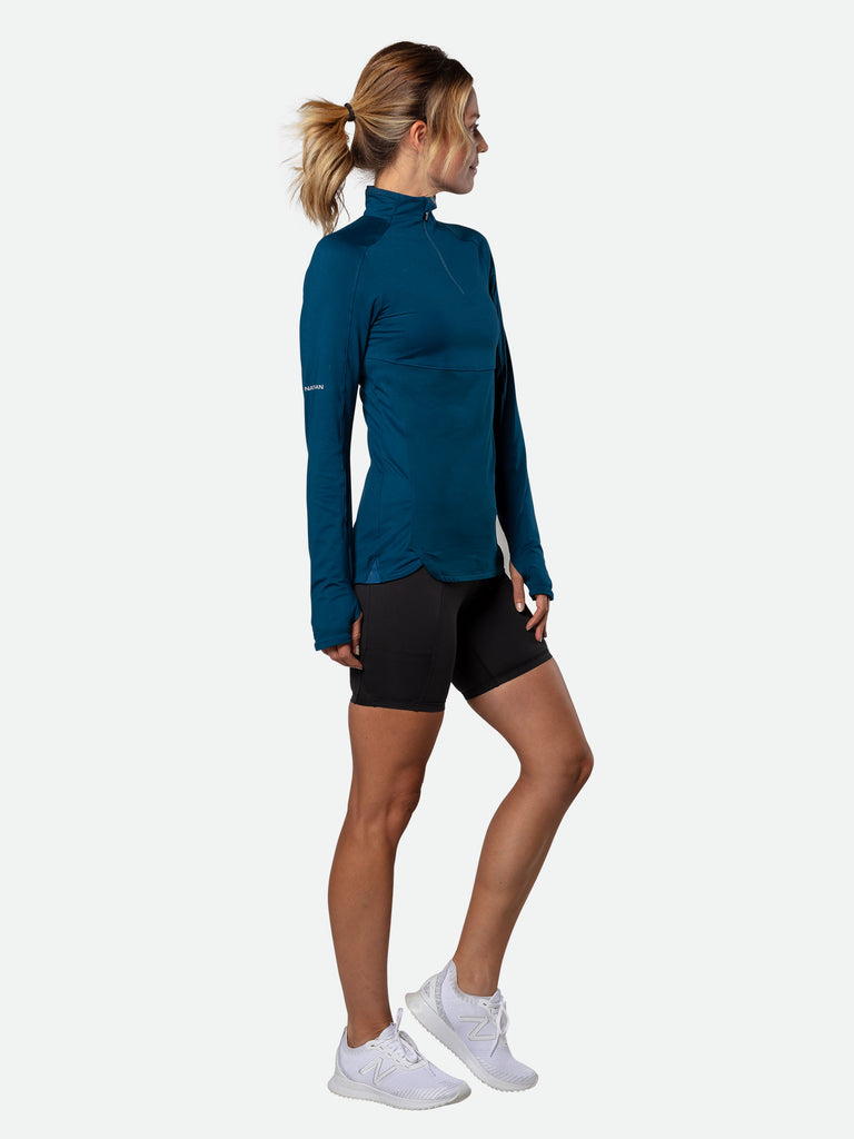 Nathan Women's Tempo Quarter Zip Long Sleeve Shirt -  Sailor Blue