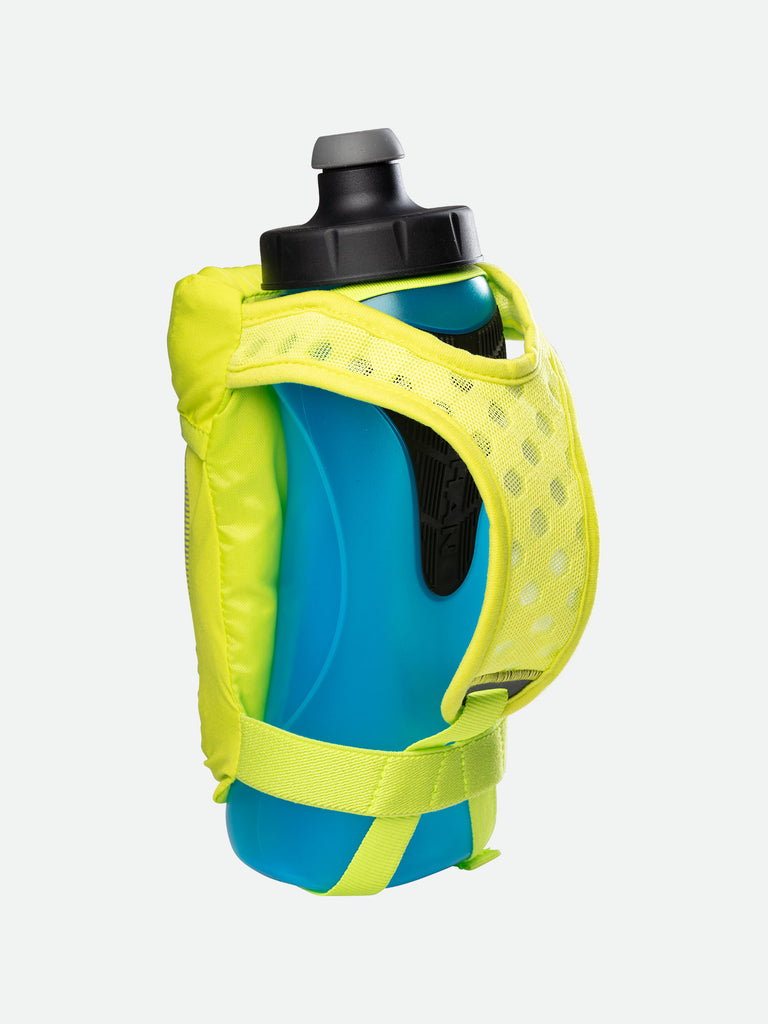 Nathan QuickSqueeze 22oz Hydration Handheld - Finish Lime/Black - Back of Handheld with Strap