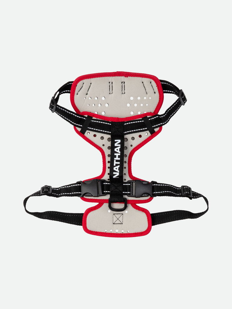 Nathan K9 White-Red Dog Harness with Black Accents – Floating Hero Shot
